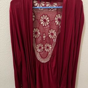XL Maurice’s red cardigan/cover up